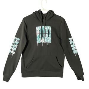 Brooklyn Cloth Drip Pullover Hoodie Sweatshirt Black Blue Men’s Size Small